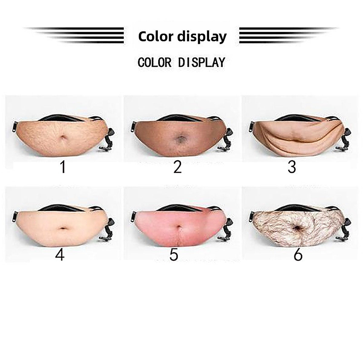 All six belly bag styles side by side